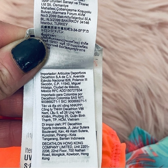 Girls’ anti-UV surfing top T-shirt 500 - CORAL - Picture 7 of 12